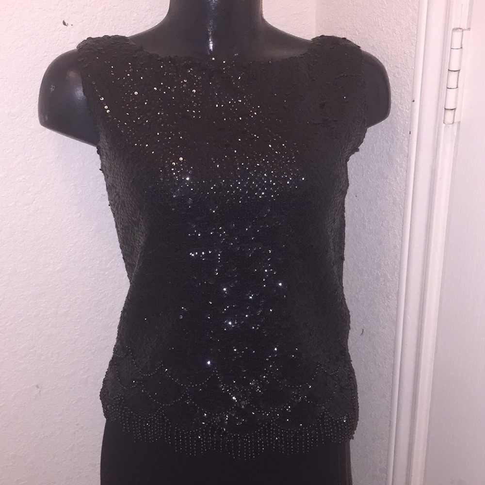 Around the World Fashion Sequin Sleeveless Blouse